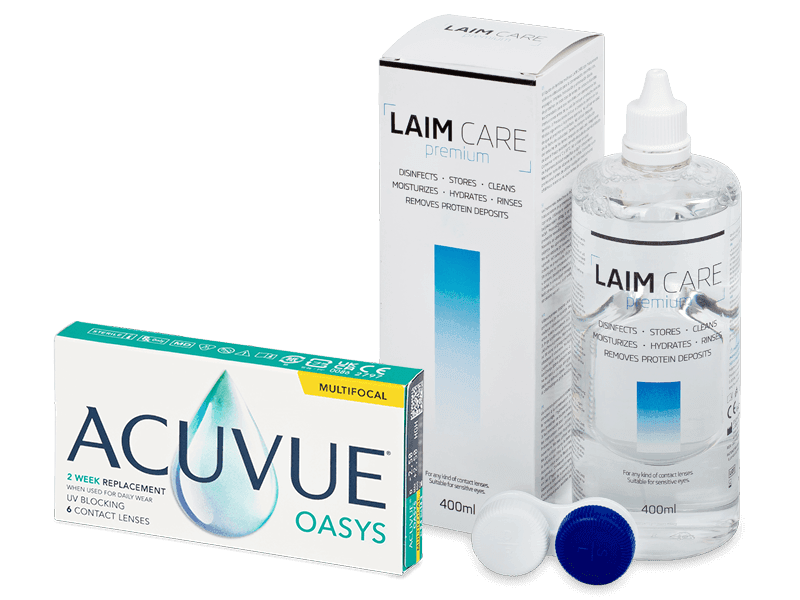 Acuvue Oasys Multifocal (6 čoček) + roztok Laim Care 400 ml - Výhodný balíček
