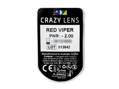 CRAZY LENS - Red Viper - dioptrické jednodenní (2 čočky) - 