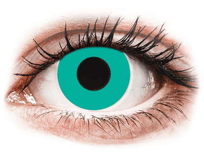 CRAZY LENS - Solid Turquoise - dioptrické jednodenní