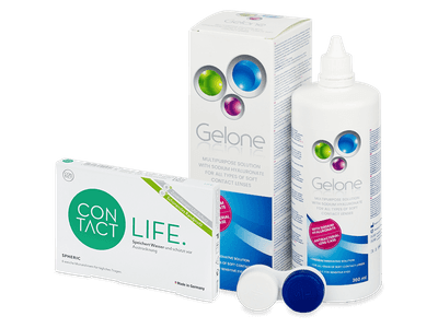 Contact Life spheric (6 čoček) + roztok Gelone 360 ml