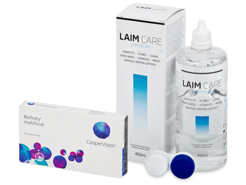 Biofinity Multifocal (6 čoček) + roztok Laim Care 400 ml - Výhodný balíček