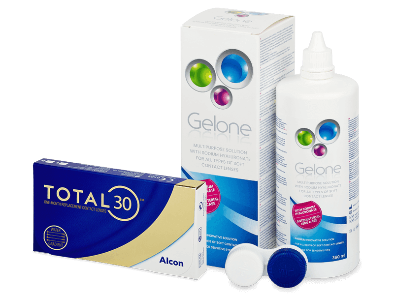 TOTAL30 (3 čočky) + roztok Gelone 360 ml - Výhodný balíček