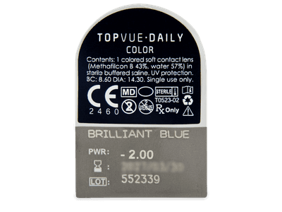 TopVue Daily Color - Brilliant Blue - dioptrické jednodenní (2 čočky) - 