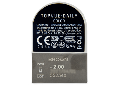 TopVue Daily Color - Brown - dioptrické jednodenní (2 čočky) - 