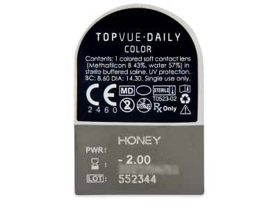TopVue Daily Color - Honey - dioptrické jednodenní (2 čočky) - 