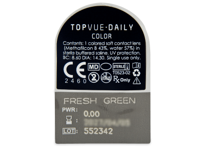 TopVue Daily Color - Fresh Green - nedioptrické jednodenní (2 čočky) - 