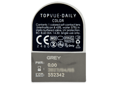 TopVue Daily Color - Grey - nedioptrické jednodenní (2 čočky) - 