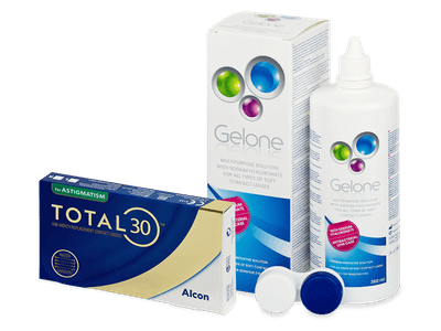 TOTAL30 for Astigmatism (3 čočky) + roztok Gelone 360 ml