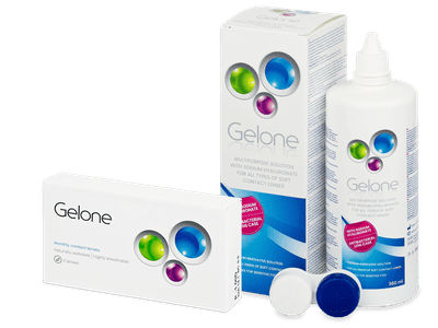 Gelone Monthly (3 čočky) + roztok Gelone 360 ml