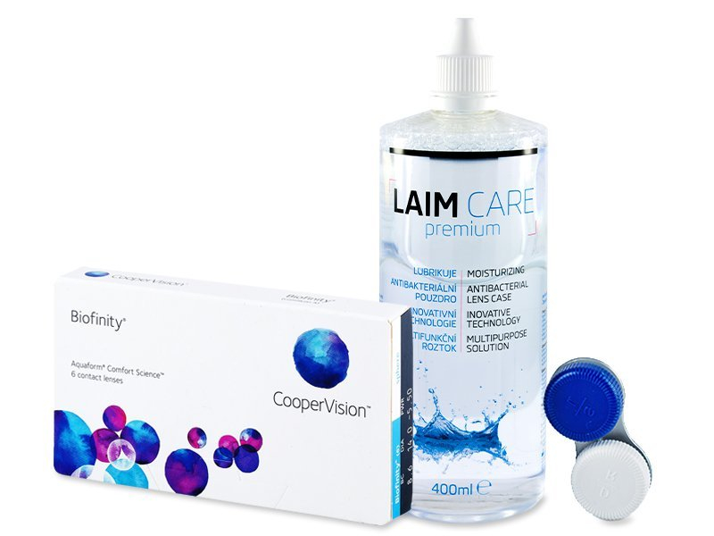 Biofinity (6 čoček) + roztok Laim Care 400 ml - Výhodný balíček