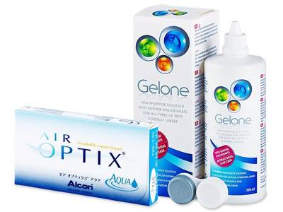 Air Optix Aqua (6 čoček) + roztok Gelone 360 ml - Předchozí design