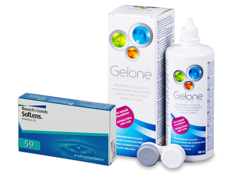 SofLens 59 (6 čoček) + roztok Gelone 360 ml - Výhodný balíček