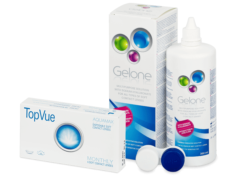 TopVue Monthly (6 čoček) + roztok Gelone 360 ml - Výhodný balíček