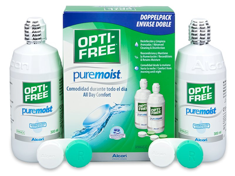 Roztok OPTI-FREE PureMoist 2 x 300 ml  - Výhodné dvojbalení roztoku
