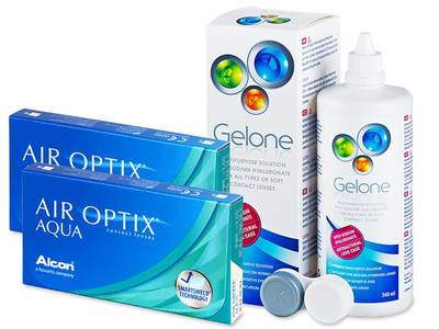 Air Optix Aqua (2x3 čočky) + roztok Gelone 360 ml