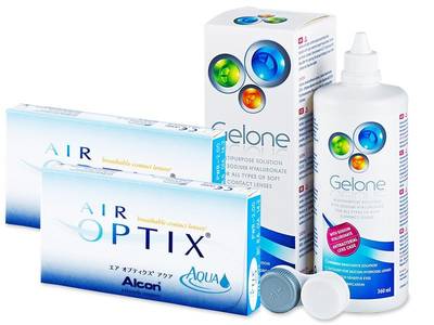 Air Optix Aqua (2x3 čočky) + roztok Gelone 360 ml - Předchozí design