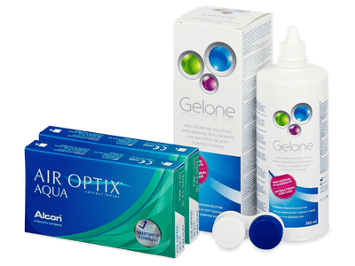 Air Optix Aqua (2x3 čočky) + roztok Gelone 360 ml - Předchozí design